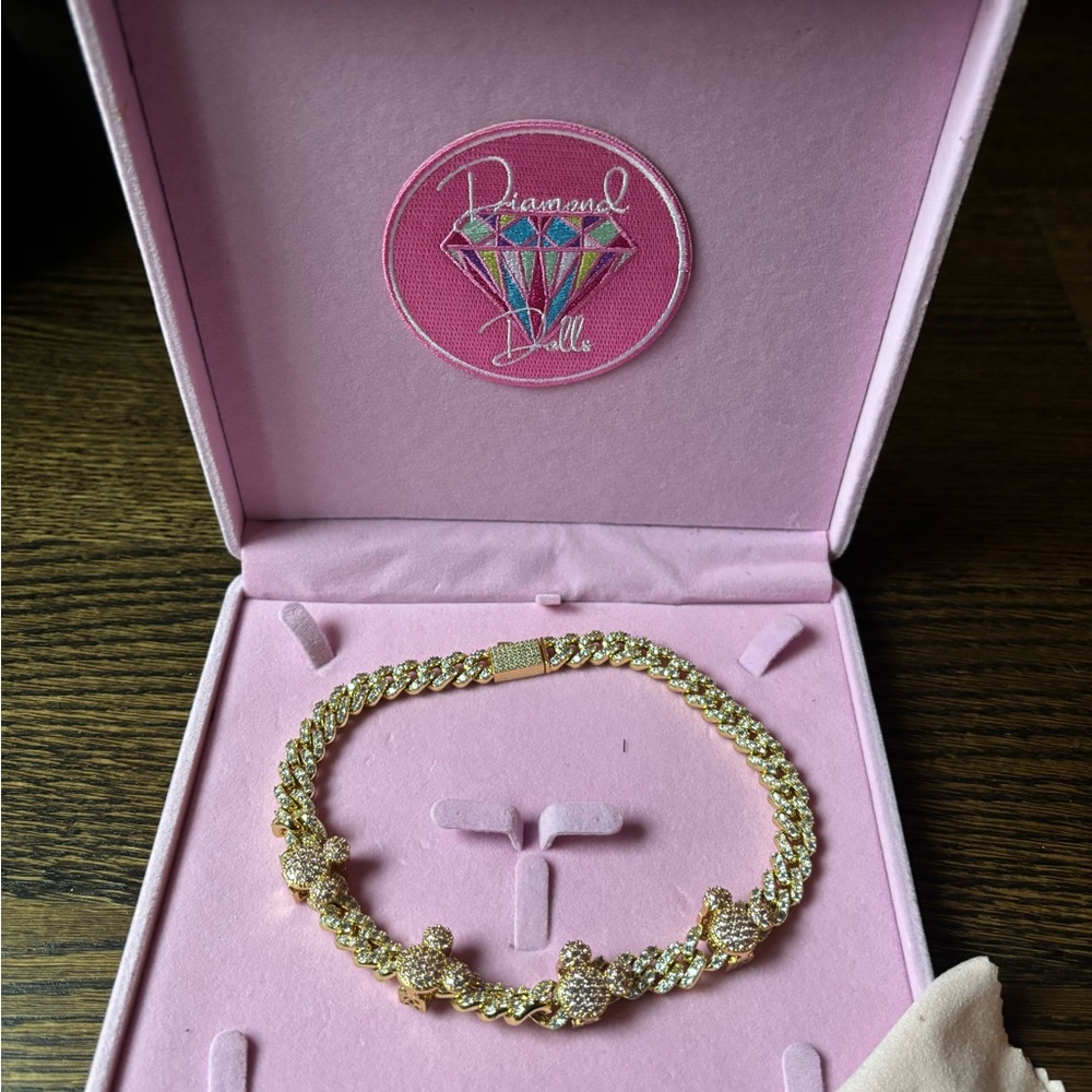 Diamond Doll Co. Mickey Mouse 18k gold plated necklace, 16-inch